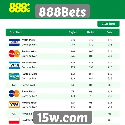 Comparação de métodos de pagamento no 888Bets